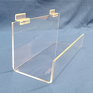 Clear Acrylic J-Rack Shelf or Card Rack Shelf For Slatwall