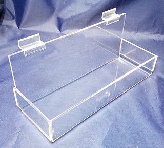 Clear Acrylic J-Rack Shelf or Card Rack Shelf For Slatwall