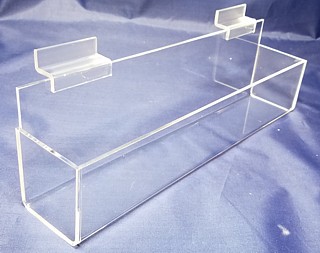 Clear Acrylic J-Rack Shelf or Card Rack Shelf For Slatwall
