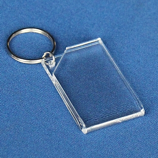 Clear Acrylic Foldover Photo Keychain for 1 1/4 x 1 7/8 Photos/Inserts