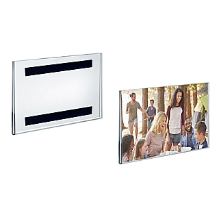 Foldover Magnetic Sign Holder Display Frames in Acrylic, Plexiglas, Plexiglass, Lucite, Plastic