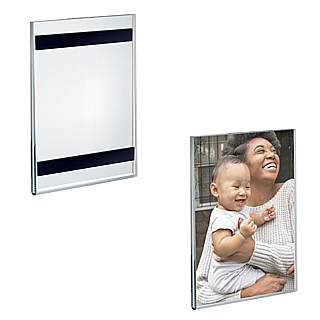 Foldover Magnetic Sign Holder Display Frames in Acrylic, Plexiglas, Plexiglass, Lucite, Plastic