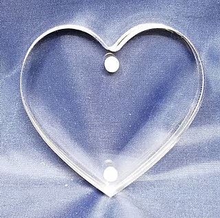 Clear Acrylic Deluxe Heart Shaped Magnetic Block Frames in Lucite or Plexi