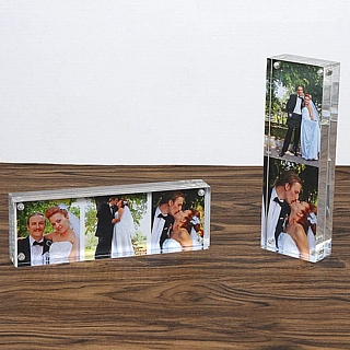 Clear Acrylic Deluxe Magnetic Block Frames in Lucite or Plexi for Photo Booth Pictures