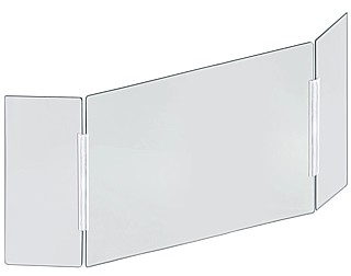 Clear Free Standing 3 Panel Sneezeguard Made From Acrylic, Plexiglas, Plexiglass, Lucite, Plastic