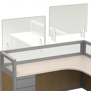 Clear Plexi Sneezeguard Partition for Office Cubicles Made From Acrylic, Plexiglas, Plexiglass, Lucite, Lexan, Plastic