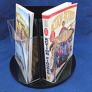 Black Acrylic Rotating Brochure and Literature Holders and displays, Plexiglas, Plexiglass, plexi, Plastic, lucite