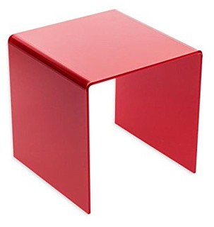 Red Acrylic Square U Riser in Plexi or Lucite