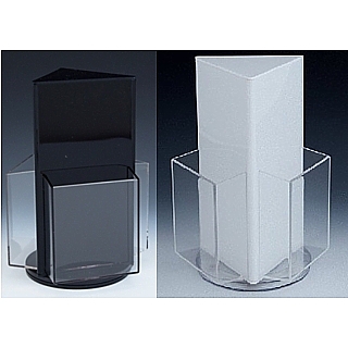 Black and White Acrylic Rotating Literature Holders