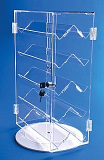 Clear Acrylic Locking Tower Showcase with Spinning Base