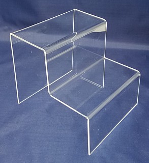 Clear Acrylic Stair Step Display Stands, Acrylic Pedestal Risers, Acrylic Product Easel