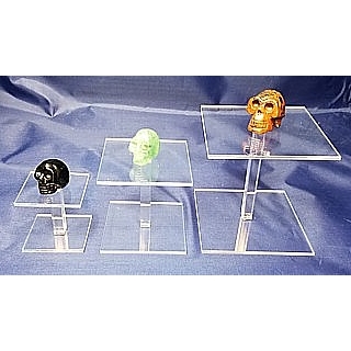 Clear Acrylic Square Barbell Platform Pedetsal Riser in Plexi or Lucite