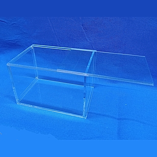 Clear Acrylic Display Case with Sliding Back and Clear Bottom