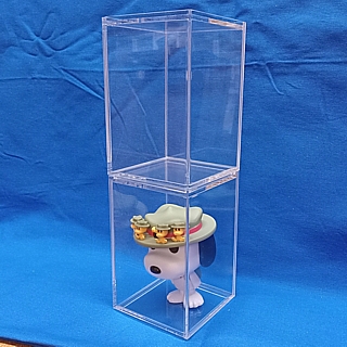 Clear Acrylic Display Case with Sliding Back and Clear Bottom