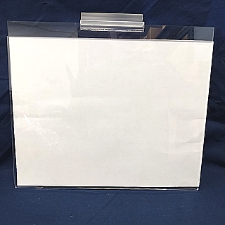 Clear acrylic slatwall sign holder frames and wallmount slotwall signholders, plexi, plexiglass, Plexiglas, lucite