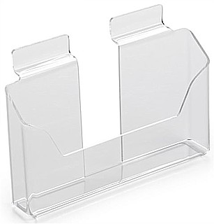 Clear Acrylic Slatwall Literature Holder model SLH64C For Postcards,  Brochures or Pamphlets