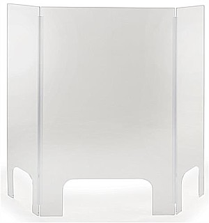 Clear Free Standing 3 Panel Sneezeguard Made From Acrylic, Plexiglas, Plexiglass, Lucite, Plastic
