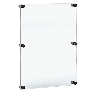Clear Acrylic Wallmount Sign Holder Frame with Black Standoffs for Lobby or Reception Area
