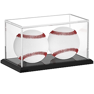 Clear Acrylic Double Baseball Display Case For Displaying 2 Baseballs