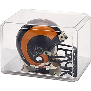 Clear Mini Football Helmet Display Case with Mirror Base and UV Protectant