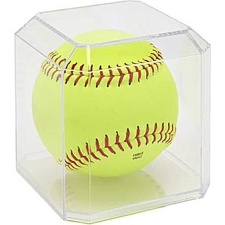 SPC2-PS Clear Acrylic Softball Display Case For Displaying Sports Memorabilia, Pickleballs, Tennis Balls and More