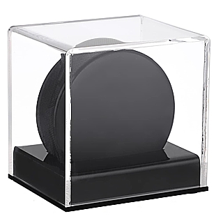 SPC7 Clear Acrylic Hockey Puck Display Showcase for Display of Collectible Sports Memorabilia