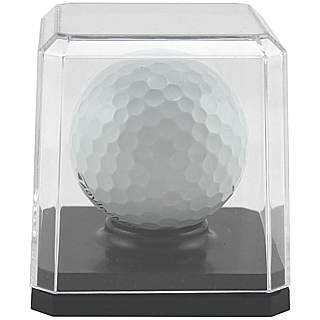 SPC8B-C Golf Ball Display Case with Black Base for Single Golf Ball - UV Resistant