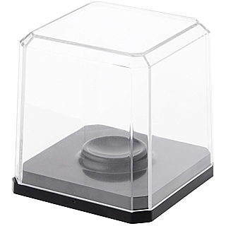 Clear Plastic Golf Ball Display Case For Displaying Single Golf Ball with Black Base and Ball Cradle - UV Resistant