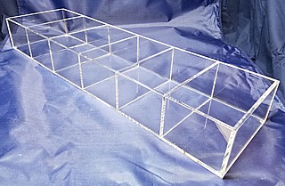 SQAR246-6 clear acrylic square compartment organizer rack / bin