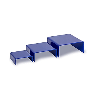 Blue Acrylic Short Square U Riser Set of 3 in Plexi or Lucite