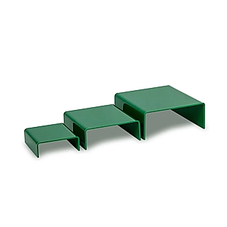 Green Acrylic Short Square U Riser Set of 3 in Plexi or Lucite