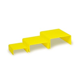 Yellow Acrylic Short Square U Riser Set of 3 in Plexi or Lucite