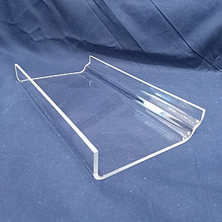 Clear Acrylic Flat Shelf with Front Lip For Slatwall or Slotwall