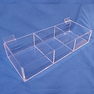 Clear Acrylic Slatwall Bin, Shelf or Rack