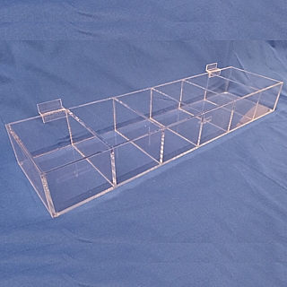 Clear Acrylic Slatwall Bin, Shelf or Rack
