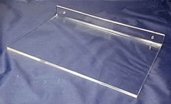 Acrylic and plastic wallmount shelves and shelving, Plexiglas, PlexiGlass, lucite, plexi