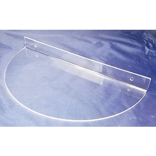 Clear Acrylic Wallmount Semi-Circular Shelf for Mounting with Screws to Drywall or Other Flat Surface