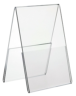 Plexiglas, acrylic and plastic tent frames, table tent, signholders, plexi, plexiglass, lucite