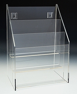 Multiple Pocket Acrylic and Plastic Brochure and Literature Holders in Lucite or Plexi