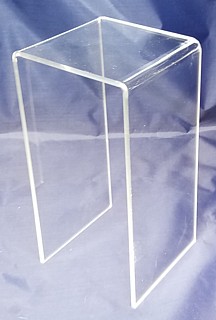 Clear Acrylic Tall Square U Riser in Plexi or Lucite