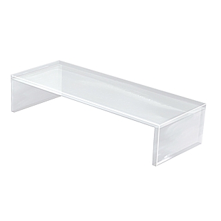 Clear 1/2 Inch Thick Acrylic Wide Rectangular U Riser in Plexi or Lucite