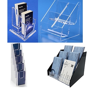 Multiple Pocket Vertical Business Card and Gift Card Holders in Acrylic and Plastic, Plexi, plexiglass, plexiglas, lucite