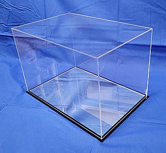 Clear Acrylic Display Case Boxes with Mirrored Base for Memorabilia, Collectibles or Products