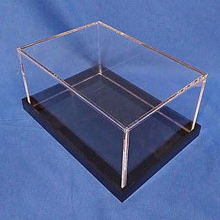 Clear Acrylic Display Case Boxes with Black Base for Collectibles, Memorabilia or Products