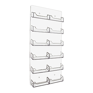 12 Pocket Clear Acrylic Business Card or Gift Card Holder For Mounting to the Wall