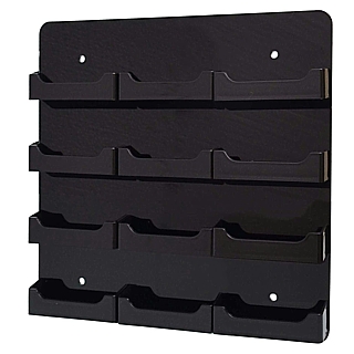 12 Pocket Black Acrylic Business Card or Gift Card Holder For Mounting to the Wall