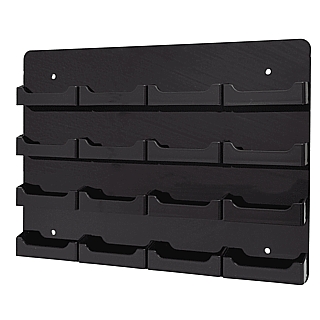 16 Pocket Black Acrylic Business Card or Gift Card Holder For Mounting to the Wall