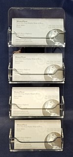 4 Pocket Clear Acrylic Business Card or Gift Card Holder For Mounting to the Wall