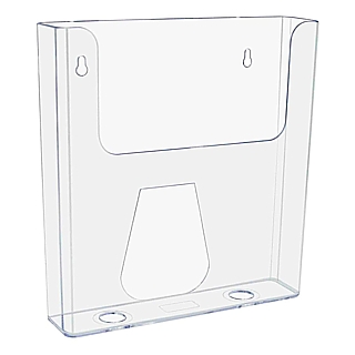 Clear Wallmountable Brochure and Literature Holders Molded From Clear Rigid Styrene Plastic
