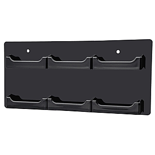 Black Plastic Business Card or Gift Card Holder with 6 Black Pockets For Mounting to the Wall